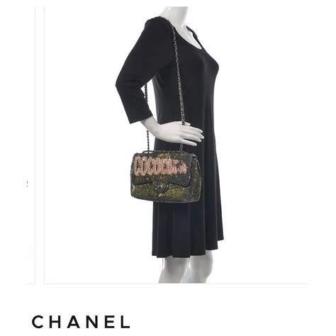 flap cuba limited addition green sequined chanel bag|chanel's cuba bag.